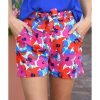 Azura Exchange Belted Floral Print Shorts – 10 US