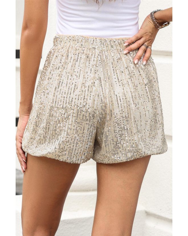 Azura Exchange Sequin High Waist Casual Shorts – L