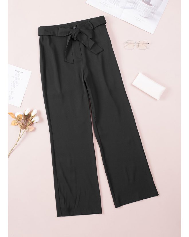 Azura Exchange Front Tie Flared Pants – L