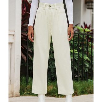 Azura Exchange Corduroy High Waist Straight Leg Pants