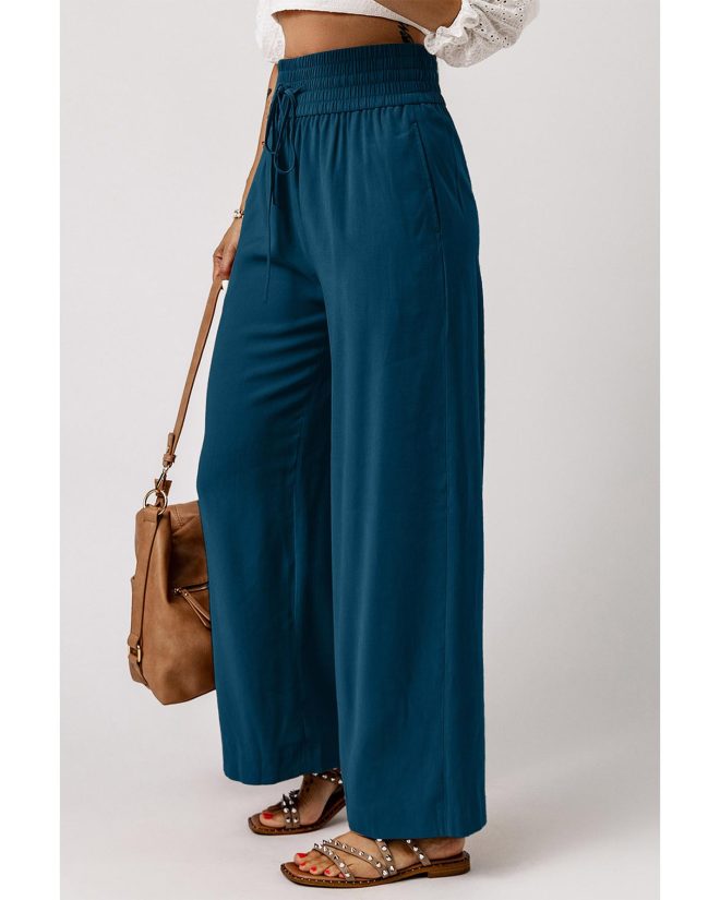 Azura Exchange Drawstring Elastic Waist Wide Leg Pants – L