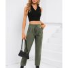 Azura Exchange Elastic Drawstring Waist Pants – L