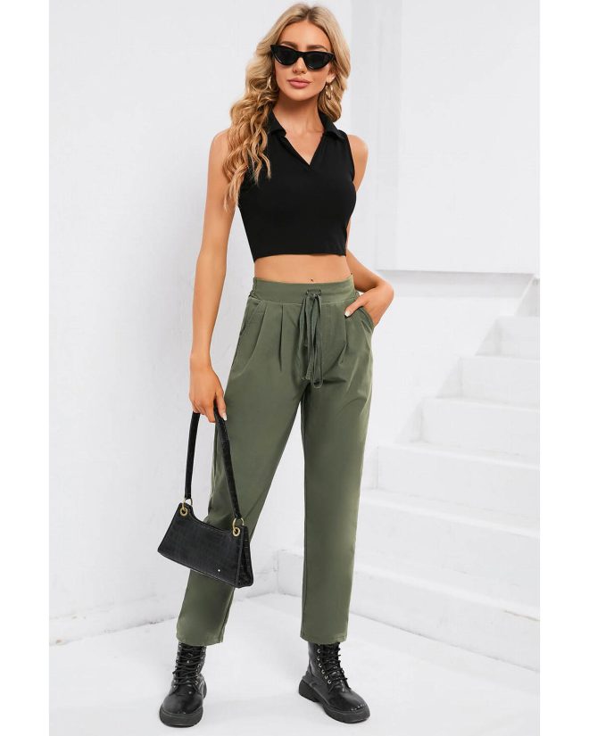 Azura Exchange Elastic Drawstring Waist Pants – L