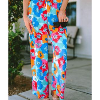 Azura Exchange Abstract Floral Print Drawstring Pants