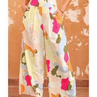 Azura Exchange Color Palette Print Wide Leg Pants