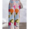 Azura Exchange Color Palette Print Wide Leg Pants – L