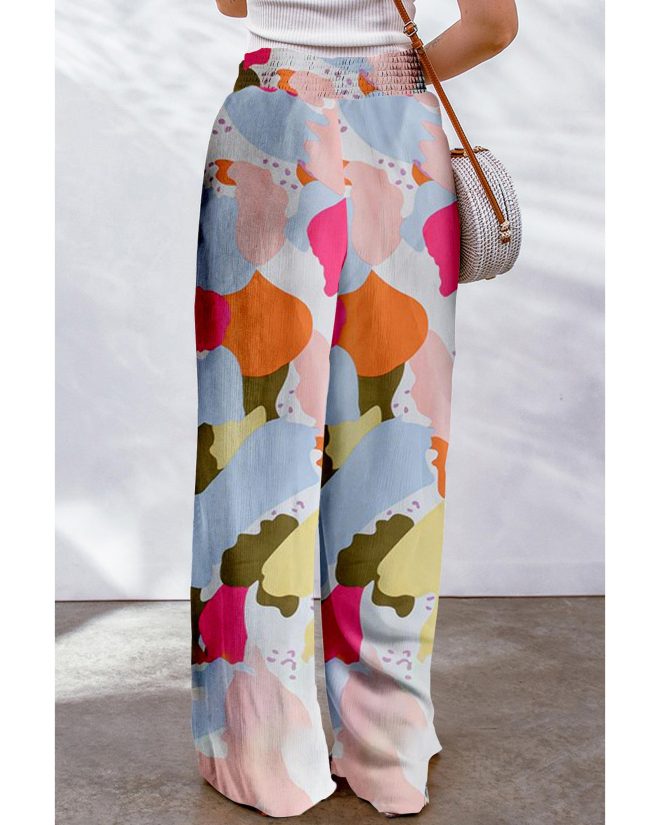 Azura Exchange Color Palette Print Wide Leg Pants – L