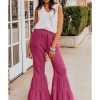 Azura Exchange Textured High Waist Ruffled Bell Bottom Pants – L