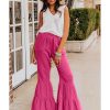 Azura Exchange Textured High Waist Ruffled Bell Bottom Pants – L