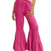 Azura Exchange Textured High Waist Ruffled Bell Bottom Pants – L