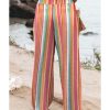 Azura Exchange Striped Smocked High Waist Wide Leg Pants – L