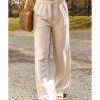 Azura Exchange Elastic Linen Drawstring Waist Pants – L