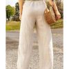 Azura Exchange Elastic Linen Drawstring Waist Pants – L