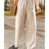 Azura Exchange Elastic Linen Drawstring Waist Pants – L