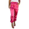 Azura Exchange Drawstring Satin Pants with Elastic Waist and Pockets – L