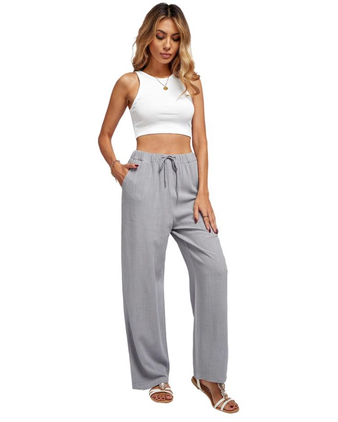 Azura Exchange Drawstring Wide Leg Pants – M