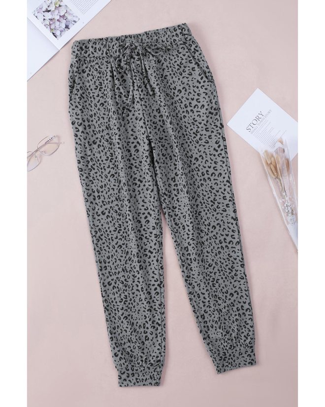 Azura Exchange Leopard Print Joggers – L