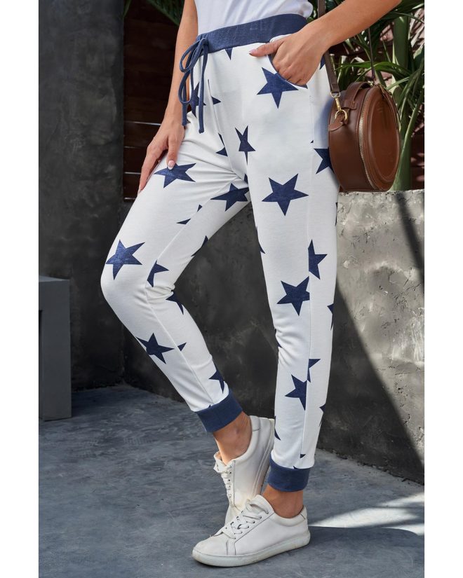 Azura Exchange Star Printed Joggers – L