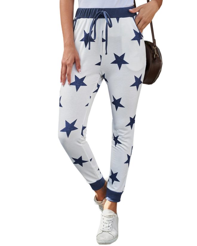 Azura Exchange Star Printed Joggers – L