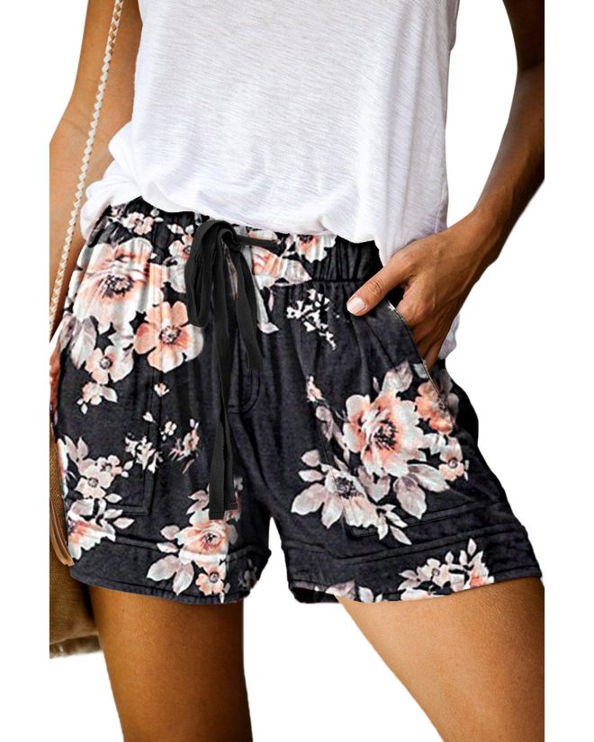 Azura Exchange Print Drawstring Casual Elastic Waist Pocketed Shorts – 2XL