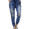 Azura Exchange Distressed Denim Joggers – S