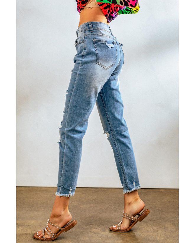 Azura Exchange Distressed Boyfriend Denim Pants – S