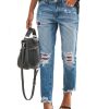 Azura Exchange Patchwork Frayed Hem Ripped Jeans – S