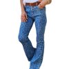 Azura Exchange Leopard Print High Waist Flare Jeans – 10 US