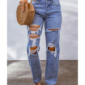 Azura Exchange Destroyed Boyfriend Jeans