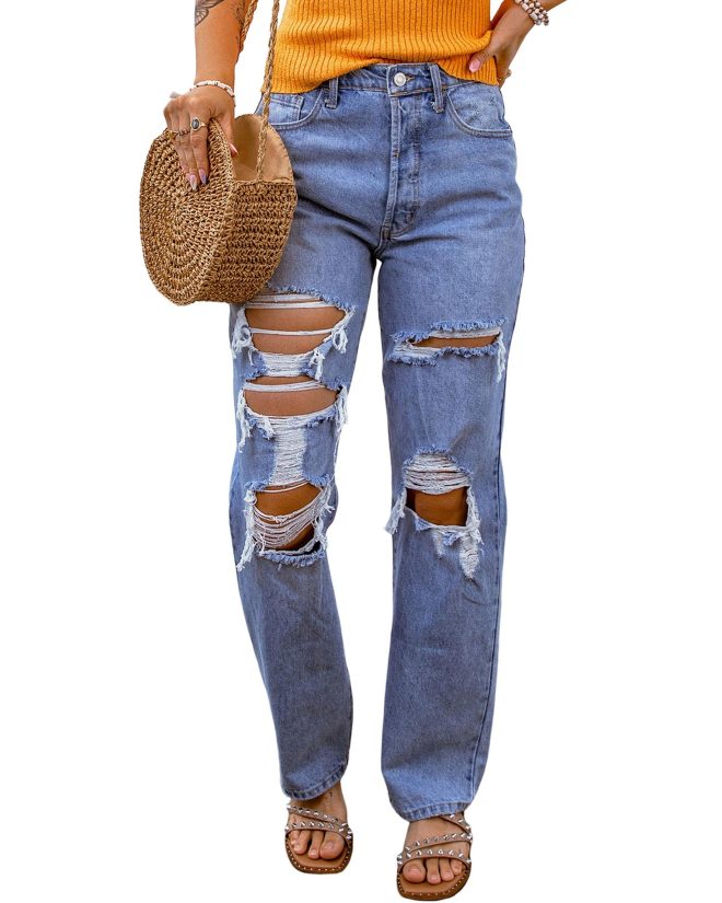 Azura Exchange Destroyed Boyfriend Jeans – 14 US