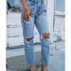 Azura Exchange Knee Cutout Straight Leg Jeans – 10 US