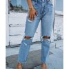 Azura Exchange Knee Cutout Straight Leg Jeans – 10 US