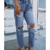 Azura Exchange Knee Cutout Straight Leg Jeans – 10 US