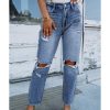 Azura Exchange Knee Cutout Straight Leg Jeans – 10 US