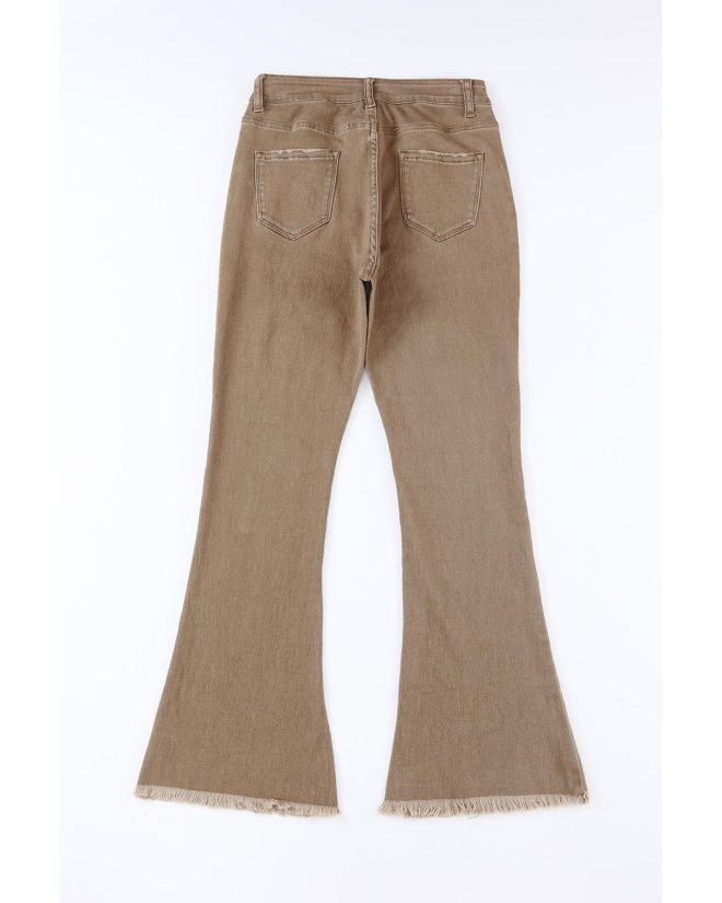 Azura Exchange Khaki High Waist Flare Jeans – 10 US