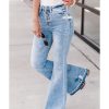 Azura Exchange Buttoned Distressed Flared Jeans – 10 US