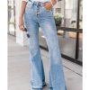 Azura Exchange Buttoned Distressed Flared Jeans – 10 US