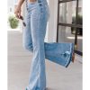 Azura Exchange Buttoned Distressed Flared Jeans – 10 US