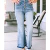 Azura Exchange Buttoned Distressed Flared Jeans – 10 US