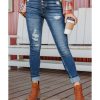 Azura Exchange Button Fly High Waist Skinny Jeans – 10 US