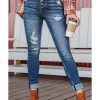 Azura Exchange Button Fly High Waist Skinny Jeans – 10 US