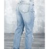 Azura Exchange Frayed Sky Blue Slim Fit High Waist Jeans – 10 US