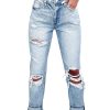 Azura Exchange Frayed Sky Blue Slim Fit High Waist Jeans – 10 US