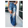 Azura Exchange Distressed Cutout Flare Leg Jeans – 10 US