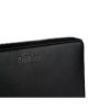 Black Leather Travel Organiser with Multiple Compartments One Size Men