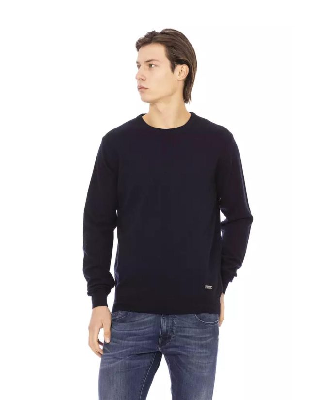 Baldinini Crewneck Sweater with Metal Monogram – L