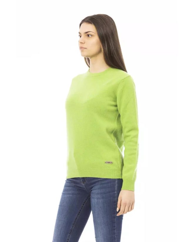 Baldinini Long Sleeve Crewneck Sweater with Monogram Detail – M