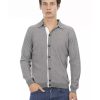 Classic Button Closure Cotton Shirt with Logoed Insert – M