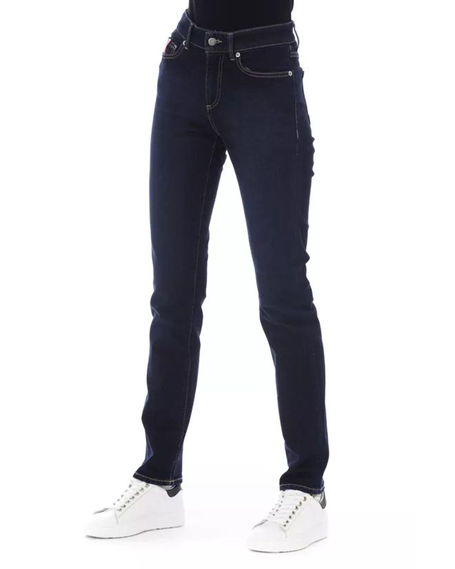 Logoed Button Regular Jeans with Tricolor Insert – W27 US