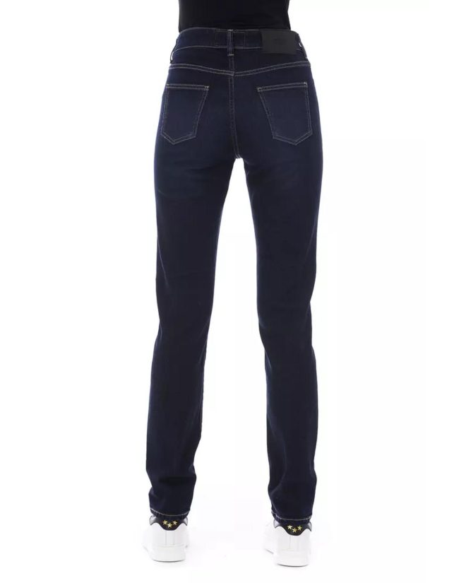 Logoed Button Regular Jeans with Tricolor Insert – W27 US